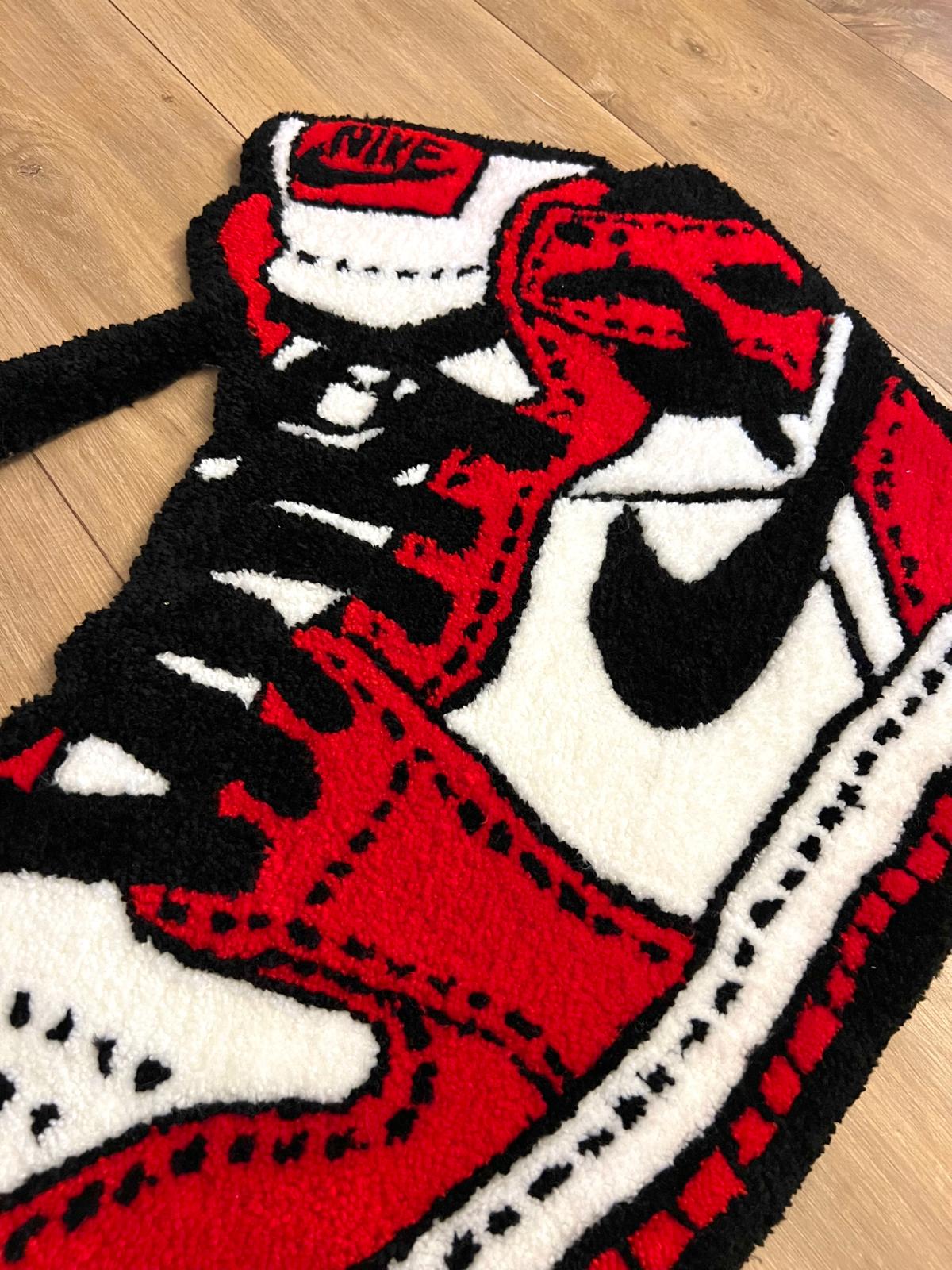Nike red shoe rug