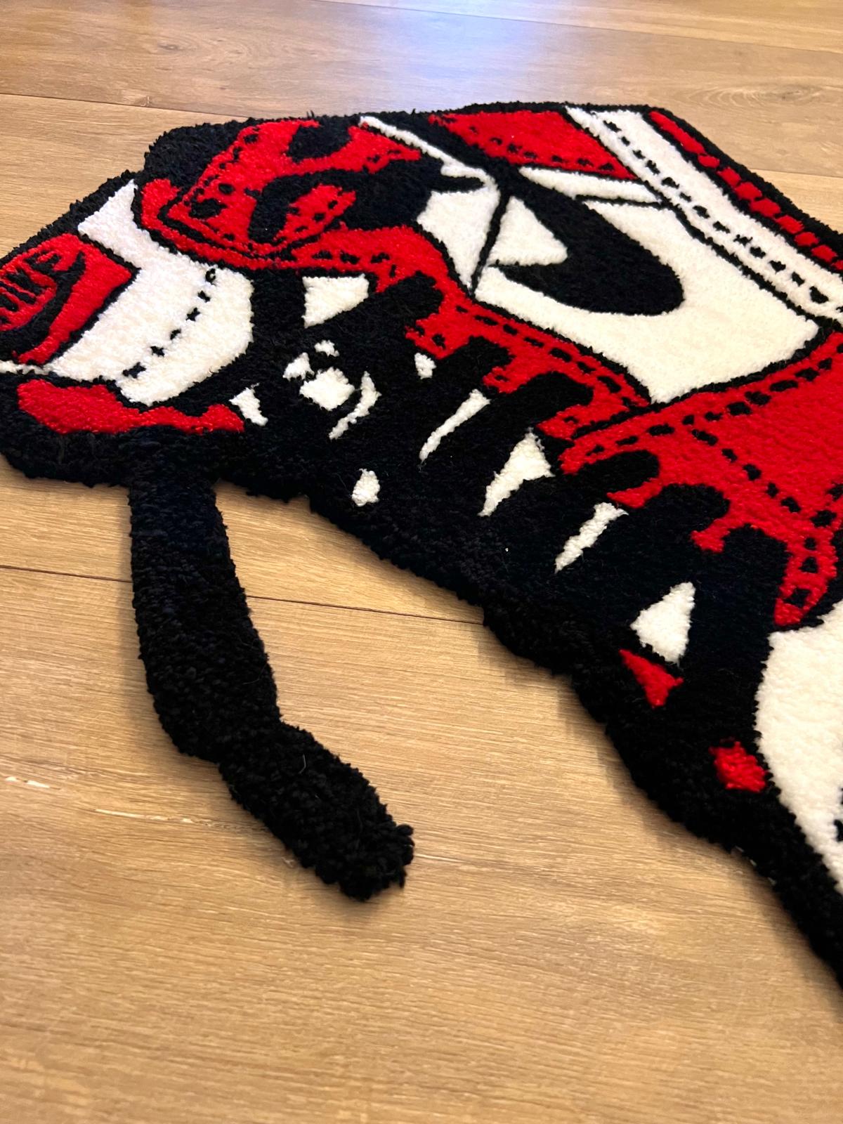 Nike red shoe rug
