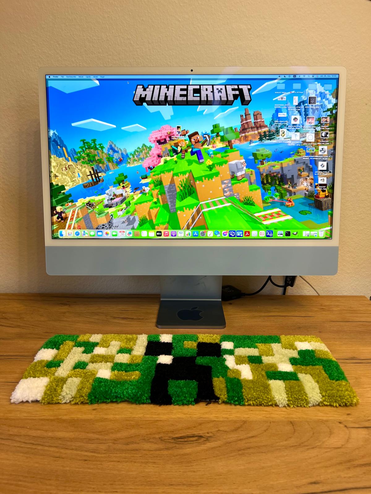 Minecraft Creeper keyboard rug