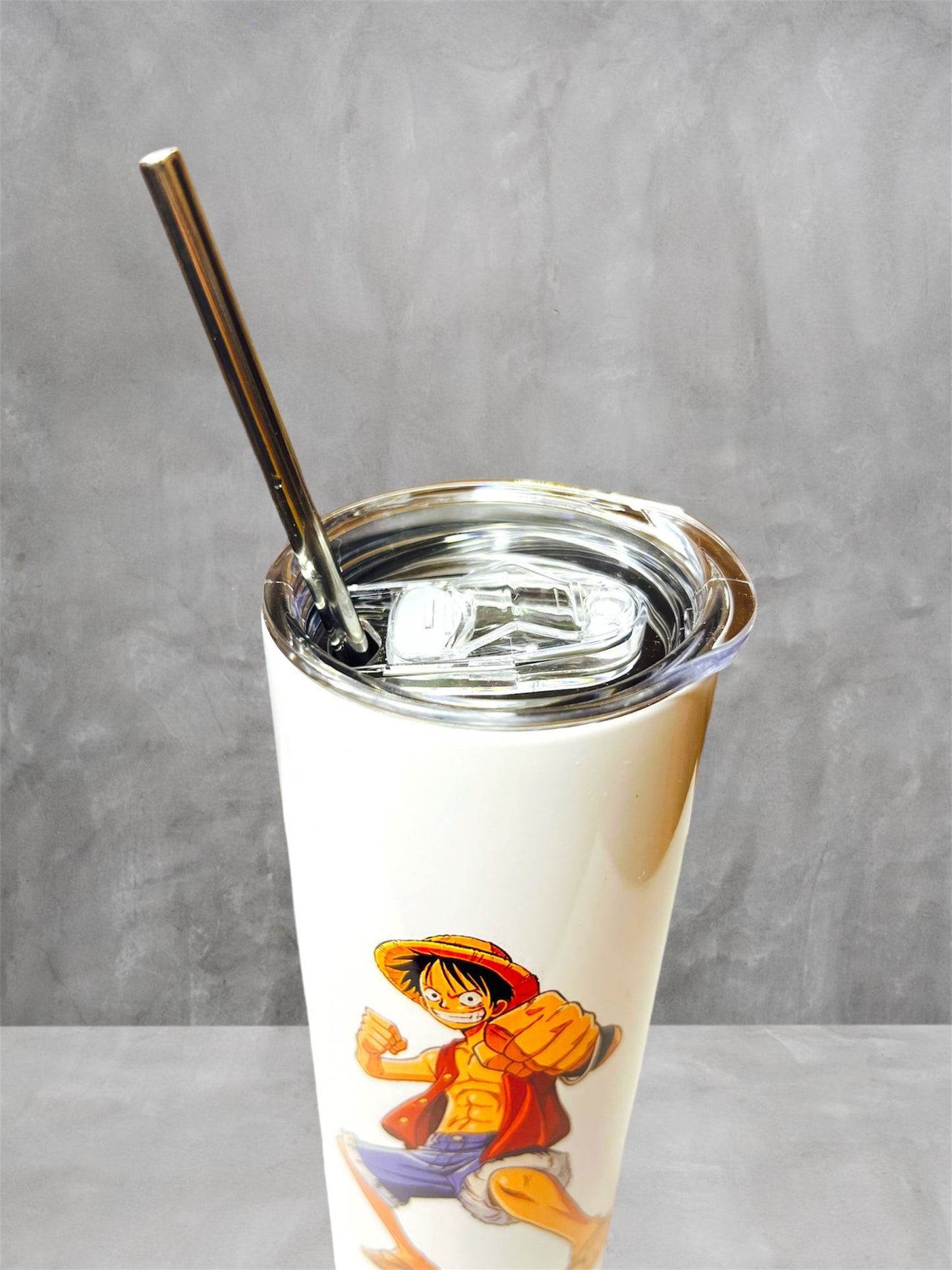 One Piece Luffy - Stainless Steel Tumbler with Metal Straw (600 ml)