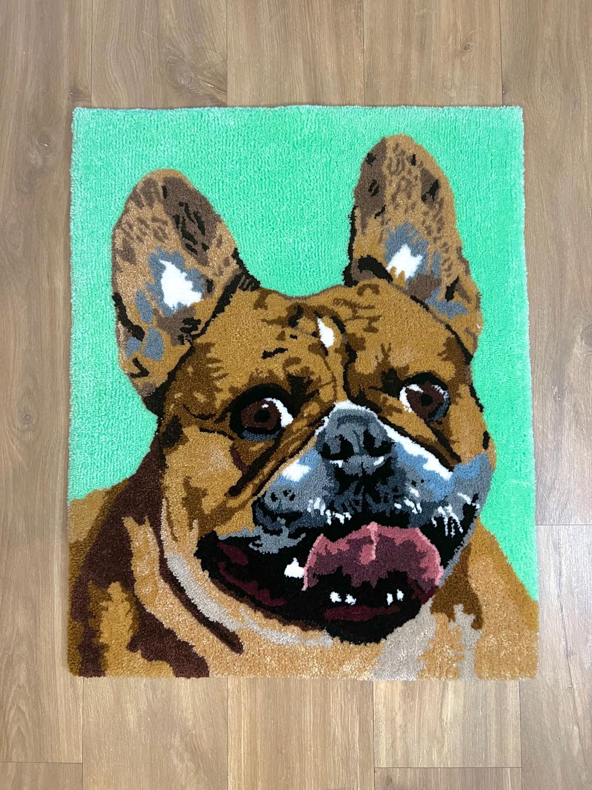 Limited edition french bulldog portrait tapestry