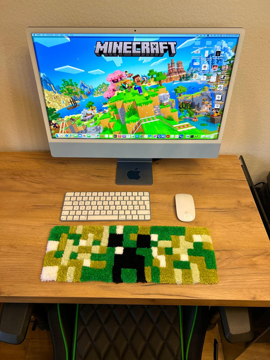 Minecraft Creeper keyboard rug