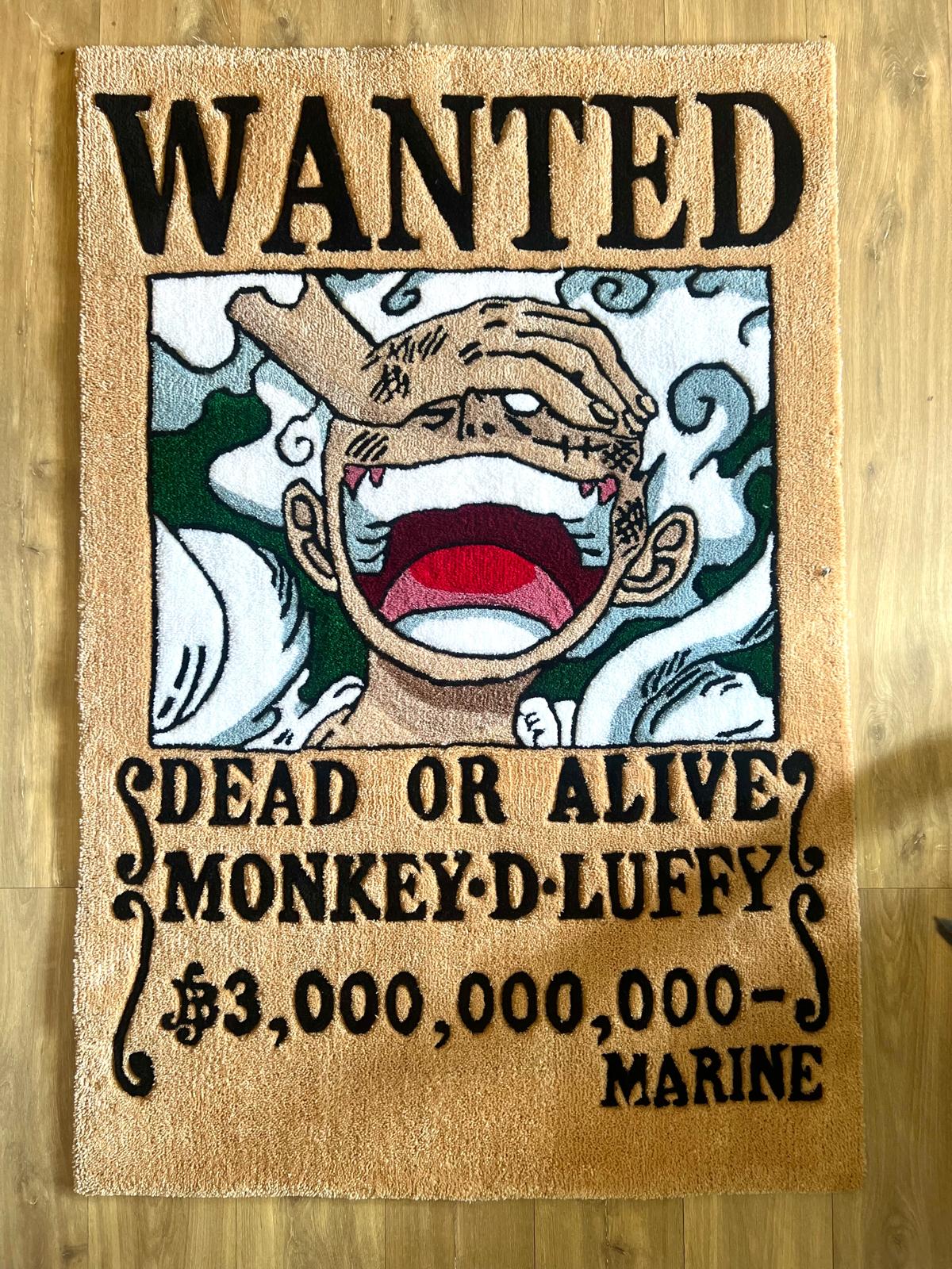 One Piece - Wanted Monkey D. Luffy rug