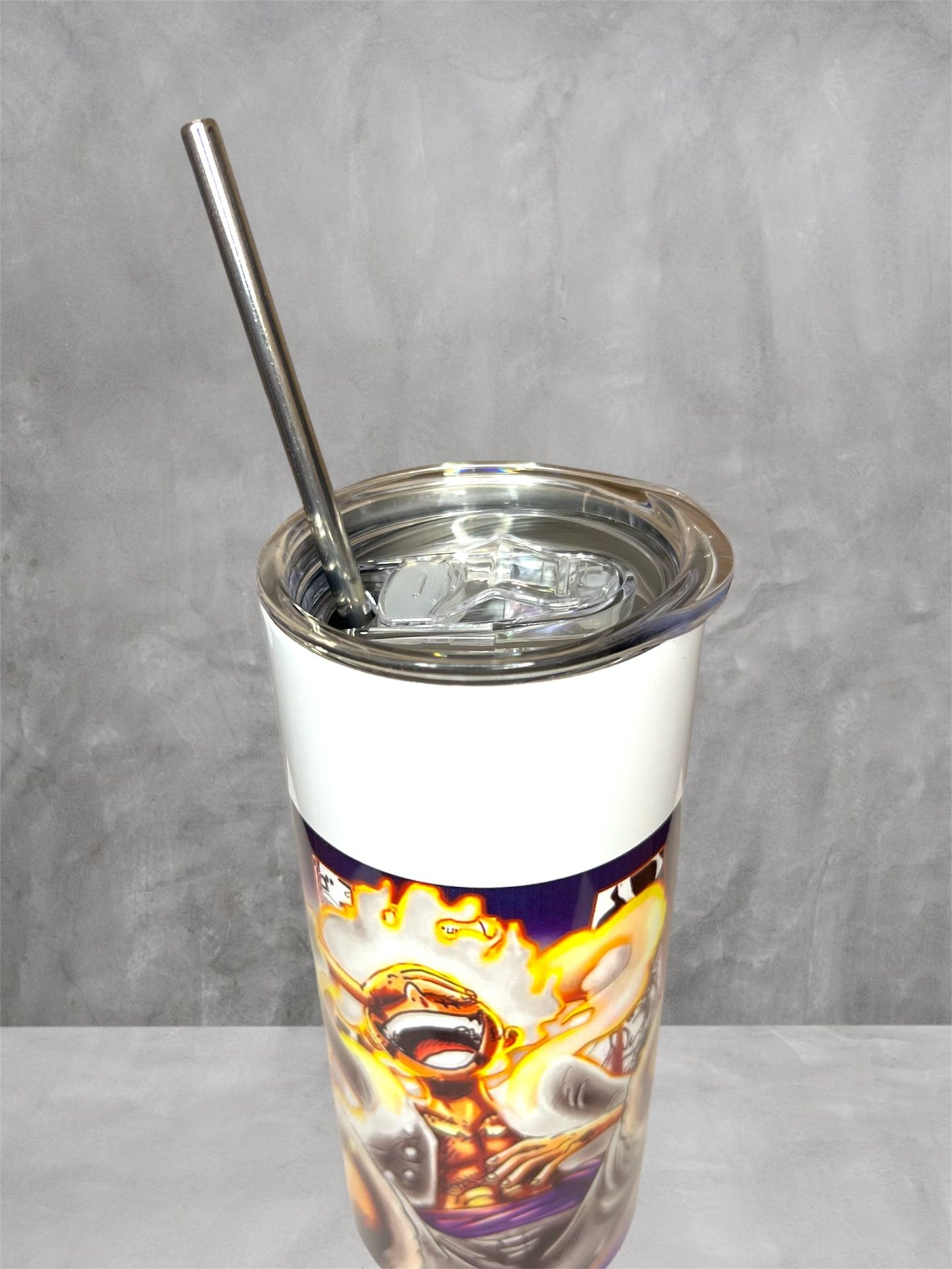 One Piece Luffy Gear5 (360°) - Stainless Steel Tumbler with Metal Straw (600 ml)