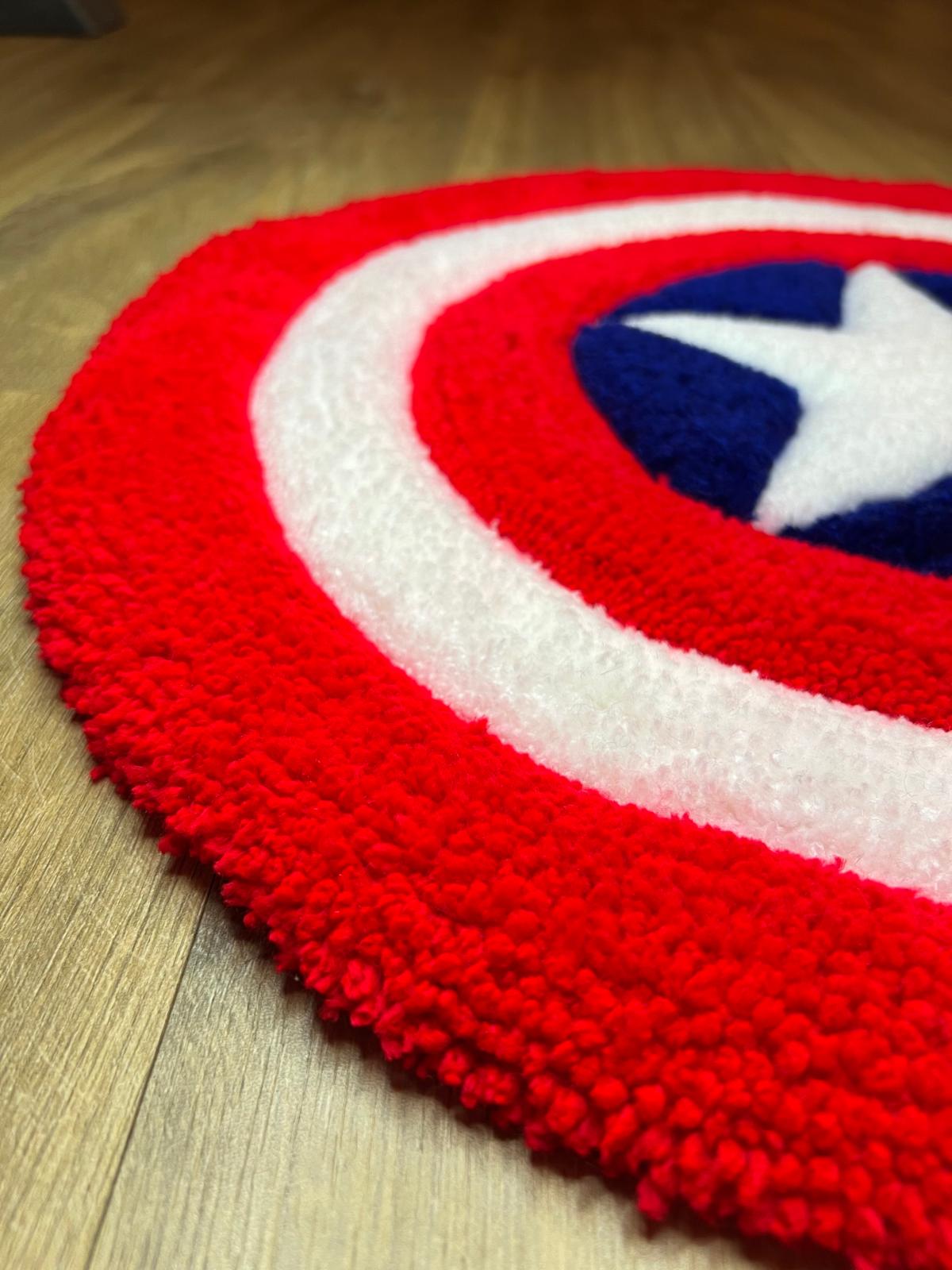 American Captain shield rug