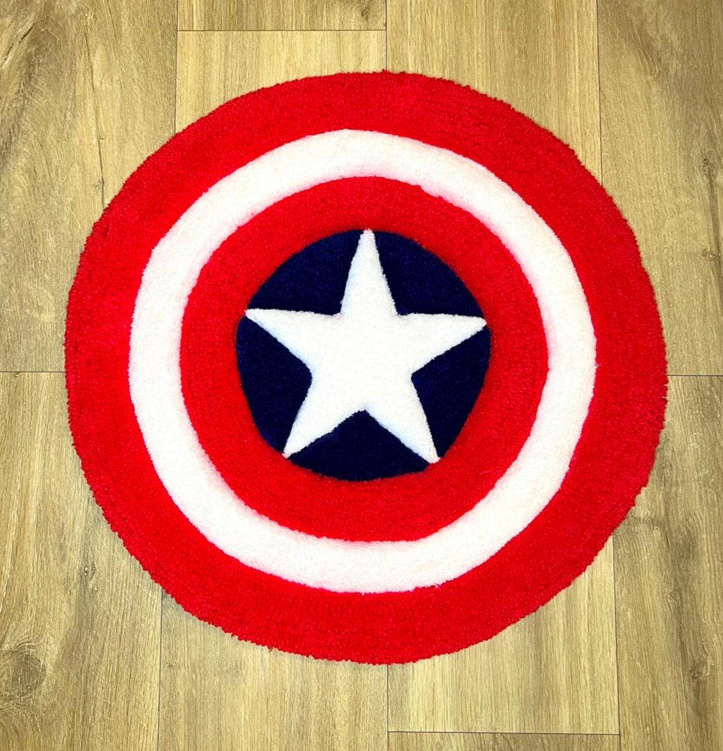 American Captain shield rug